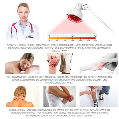 Infrarotlampe, 275W Behandlung von Erkältungen und Muskelverspannungen