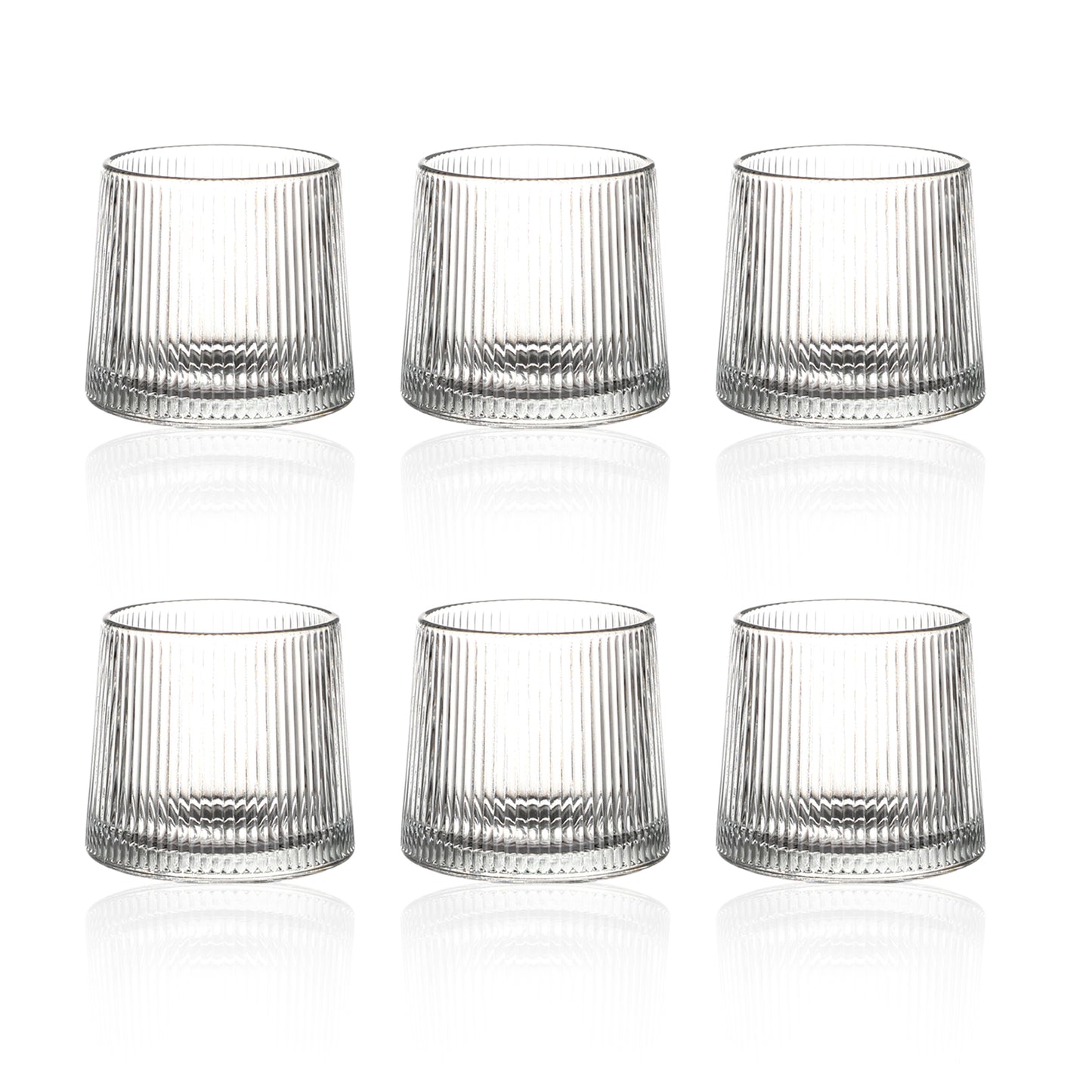 Wassergläser Gläser Trinkgläser, 6er Set, Whiskyglas Streifen - 150ml