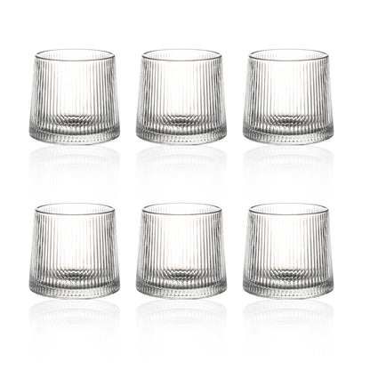 Wassergläser Gläser Trinkgläser, 6er Set, Whiskyglas Streifen - 150ml