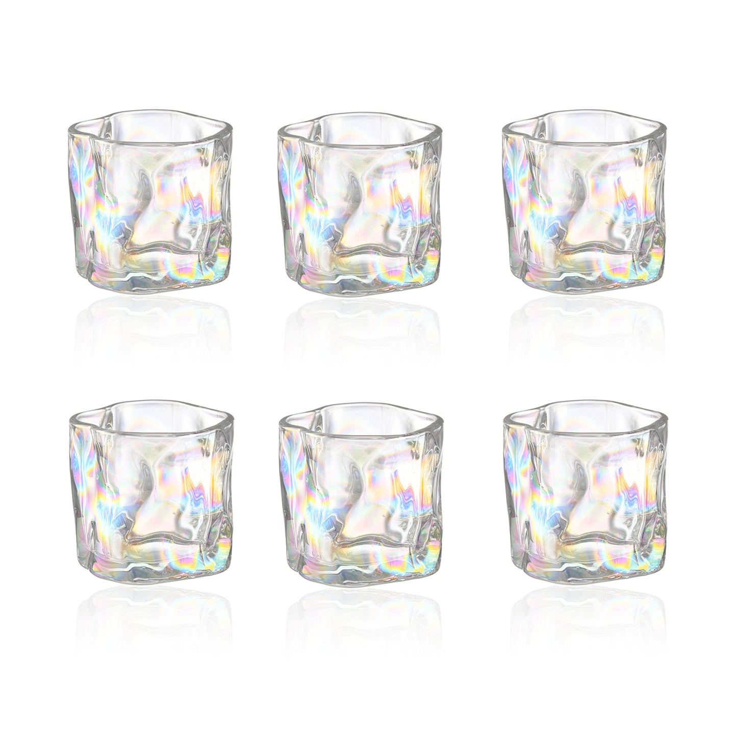 Wassergläser Gläser Trinkgläser, 6er Set, Verdrehter Becher Bunt - 230ml