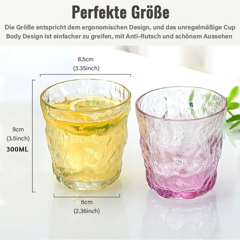 Wassergläser Gläser Trinkgläser, 6er Set, aus Glas Gletscher 6 Farben - 300ml