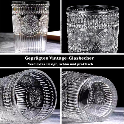 Wassergläser Gläser Trinkgläser, 6er Set, aus Glas, Sonnenblume -300ml