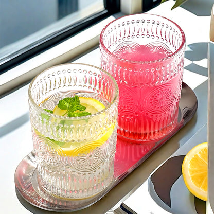 Wassergläser Gläser Trinkgläser, 6er Set, aus Glas, Sonnenblume -300ml