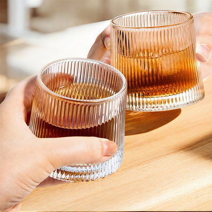 Wassergläser Gläser Trinkgläser, 6er Set, Whiskyglas Streifen - 150ml