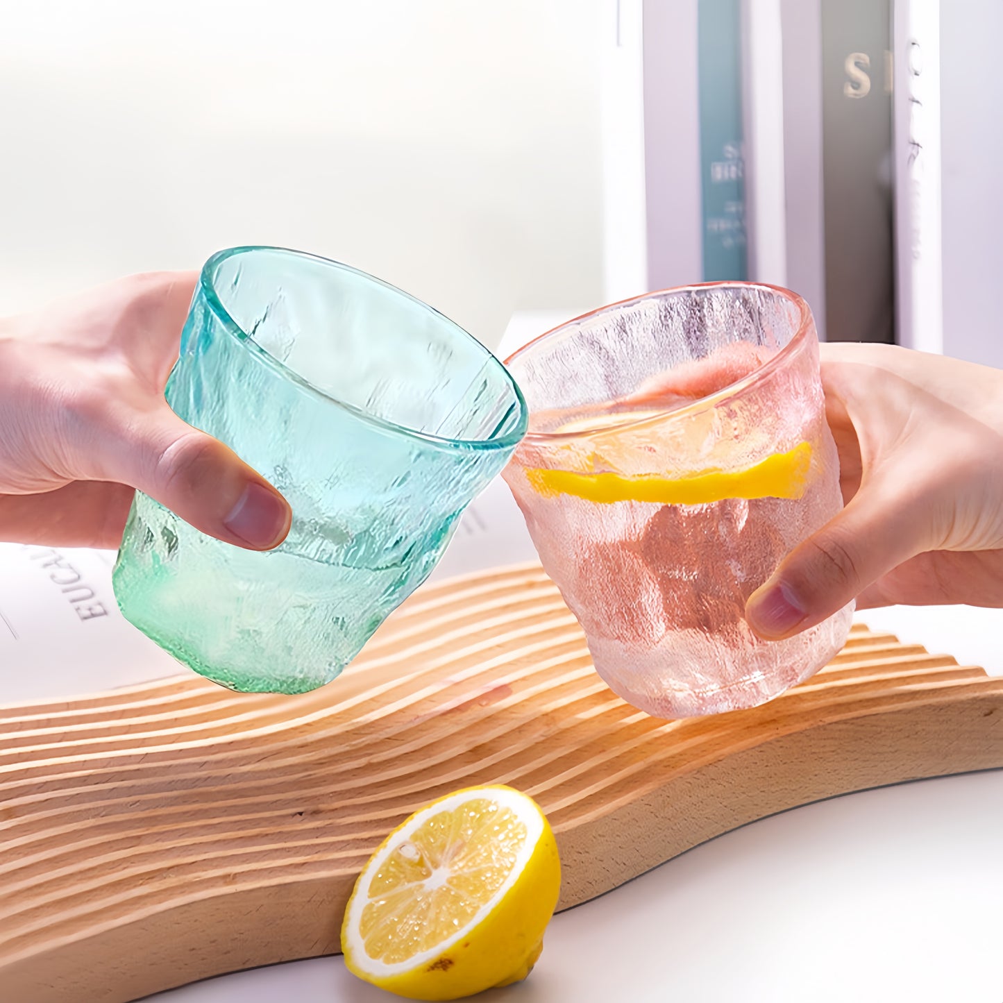 Wassergläser Gläser Trinkgläser, 6er Set, aus Glas Gletscher 6 Farben - 300ml