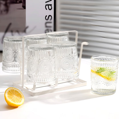 Wassergläser Gläser Trinkgläser, 6er Set, aus Glas, Sonnenblume -300ml