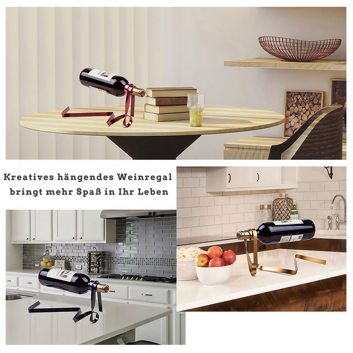 Weinflaschenhalter 3PCS, für Rotwein, Getränke, Likörflaschen