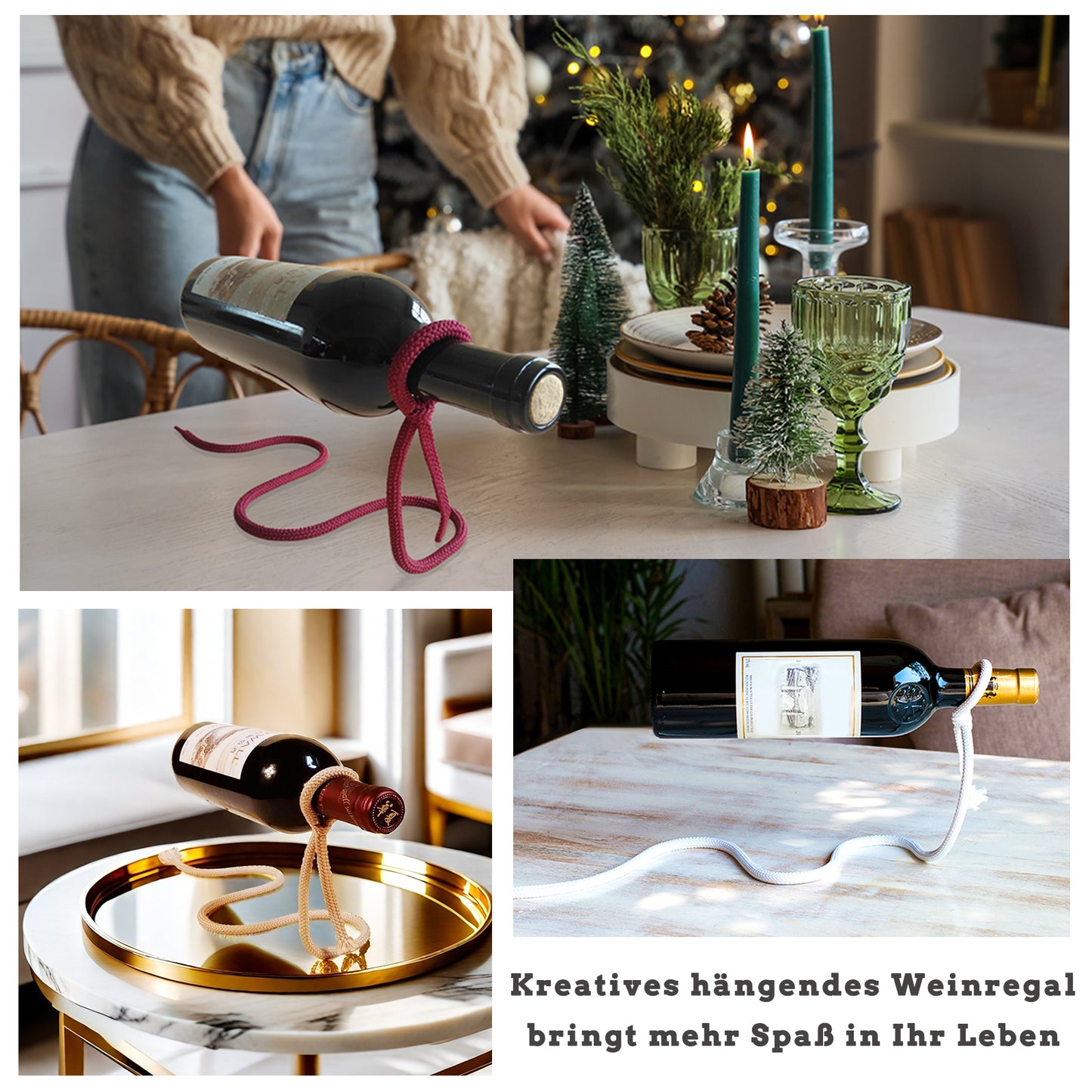 Weinflaschenhalter 3PCS, für Rotwein, Getränke, Likörflaschen
